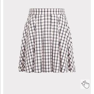 NWOT Torrid Pink and Black Plaid Twill Skater Skirt